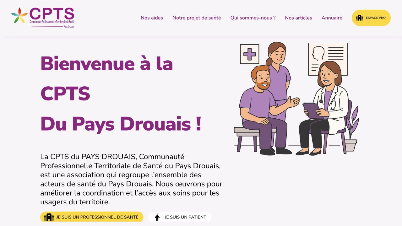 Page d’accueil du site de la CPTS du Pays Drouais